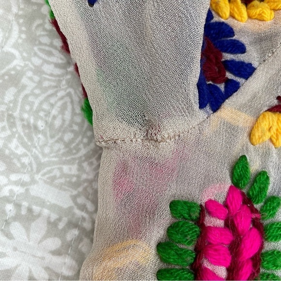 Sweet Sinammon Multicolor Floral Paisley Yarn Embroidered Blouse Top Small - Picture 11 of 11